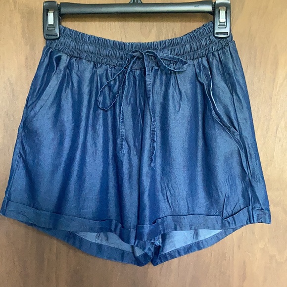 short tencel pull on elastic waist short with pockets casual size M - Picture 9 of 17